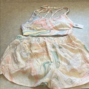 NWT * Old Navy Multicolor Athletic Shorts & Bra Set - Size XS